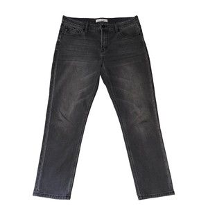 KanCan Jeans Mid Rise Straight Leg Black Charcoal Wash Womens Size 29